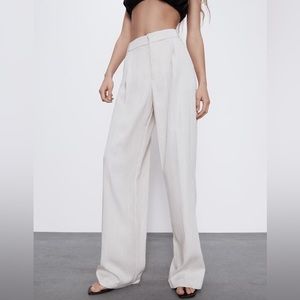 NWT ZARA WIDE LEG PLEATED PANTS